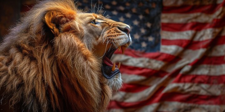 "A Commanding Presence: Majestic Lion Poised with Presidential Authority in a Sunlit Office, Symbolizing Leadership and Power, Generative AI