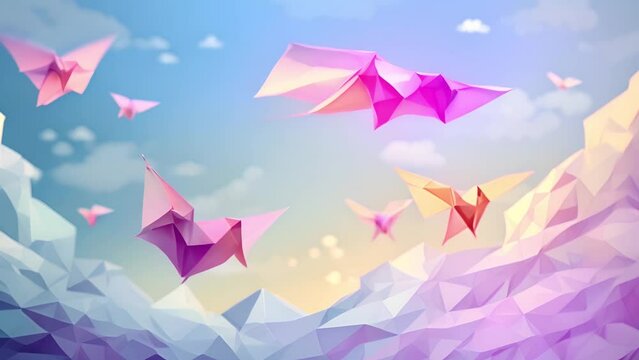 abstract origami bird