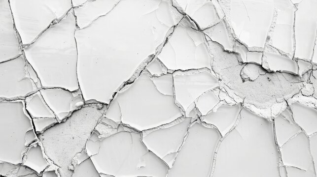 Cracked glass on a white background texture