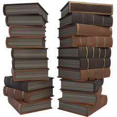 3D rendered piles of old books as an overlay 