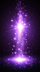 Lilac stars on a dark background, space wallpaper, purple sparkles, vertical screensaver