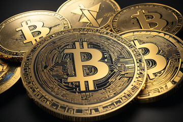 Fototapeta na wymiar Symbol of bitcoin and crypto currency business
