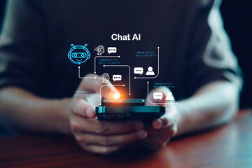 AI Chatbot intelligent digital customer service application concept, Artificial intelligence...
