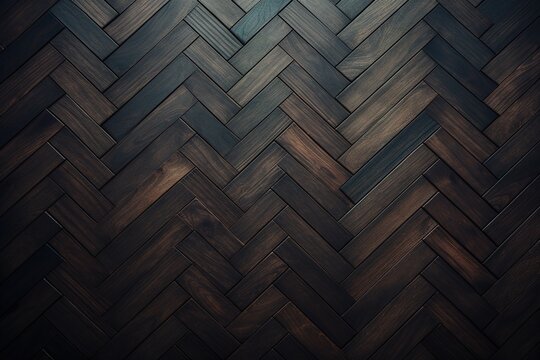 classic dark wooden herringbone parquet texture background floor surface