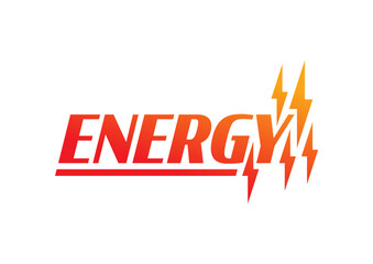 red orange energy logo. energy and lightning symbol concept. logo for energy world