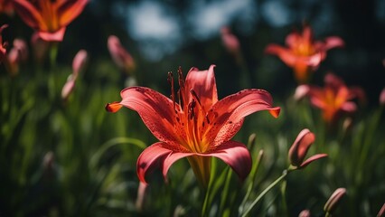 red and yellow lily A fire lily that blooms with color and beauty 