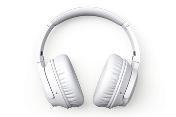 Fototapeta na wymiar white isolated headphones on white background