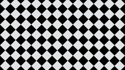 3d abstract black and white seamless geometric pattern. Checkered tiles floor illustration. Math background Futuristic cyber