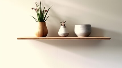 simple minimalist wall shelf made of carved
