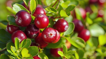  a bush filled with lots of red berries on top of a green leafy tree with lots of green leaves.