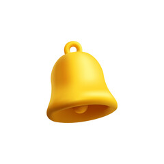 Yellow bell, 3D. Icon, the pictogram for notification, reminder, social media, and internet concepts. Vector