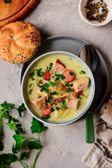 Ham and cabbage soup. style hugge