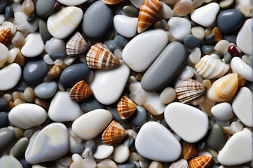 black and white stones shells abstract pattern background