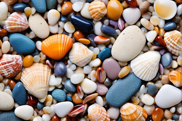 colored stones shells abstract pattern background