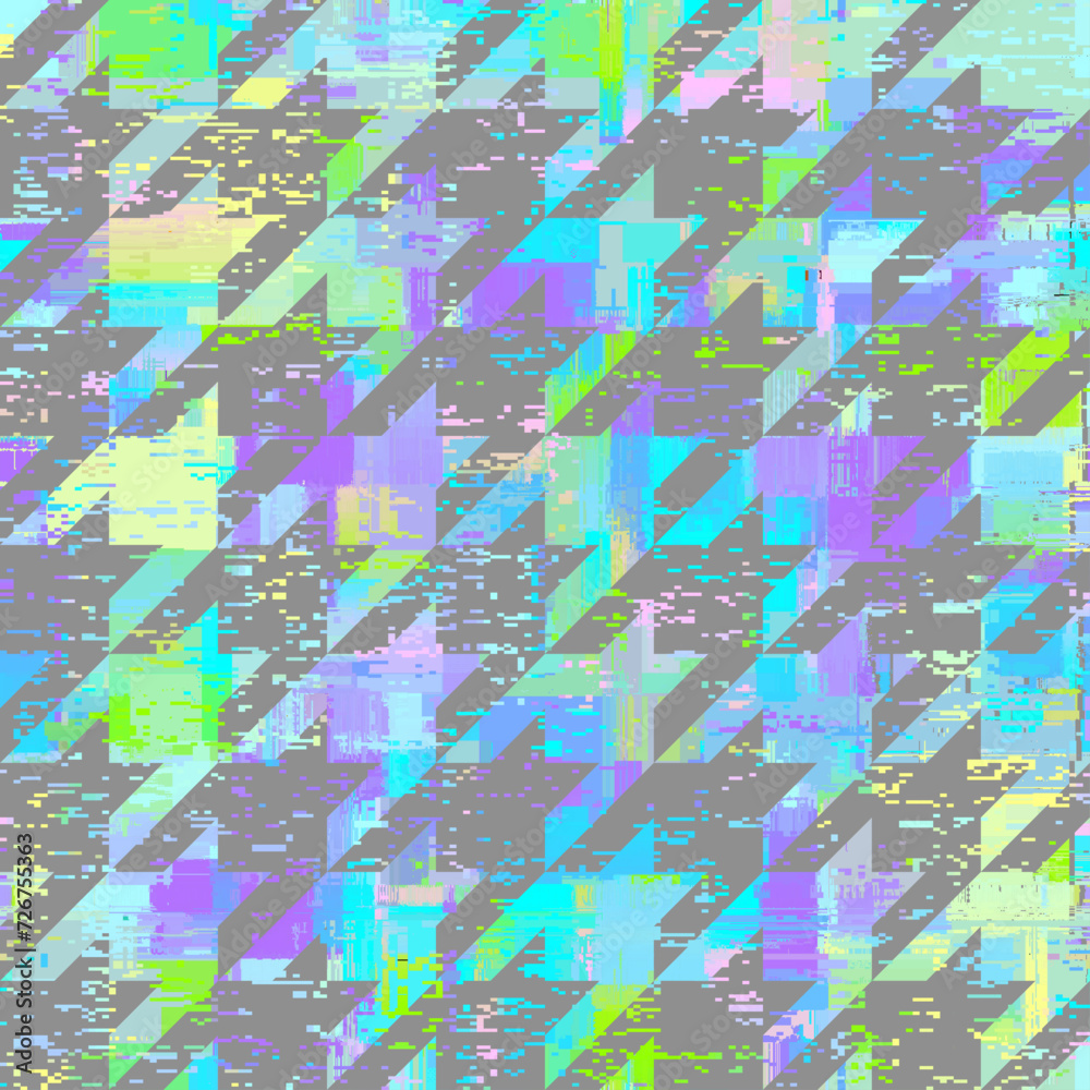 Poster Vector pattern with imitation of grunge glitch texture. Seamless grunge background