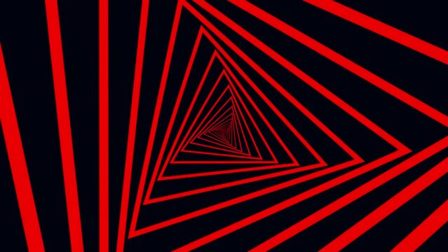 Triangle tunnel Loop. Seamless 4K Animation. Abstract Motion Screen.
