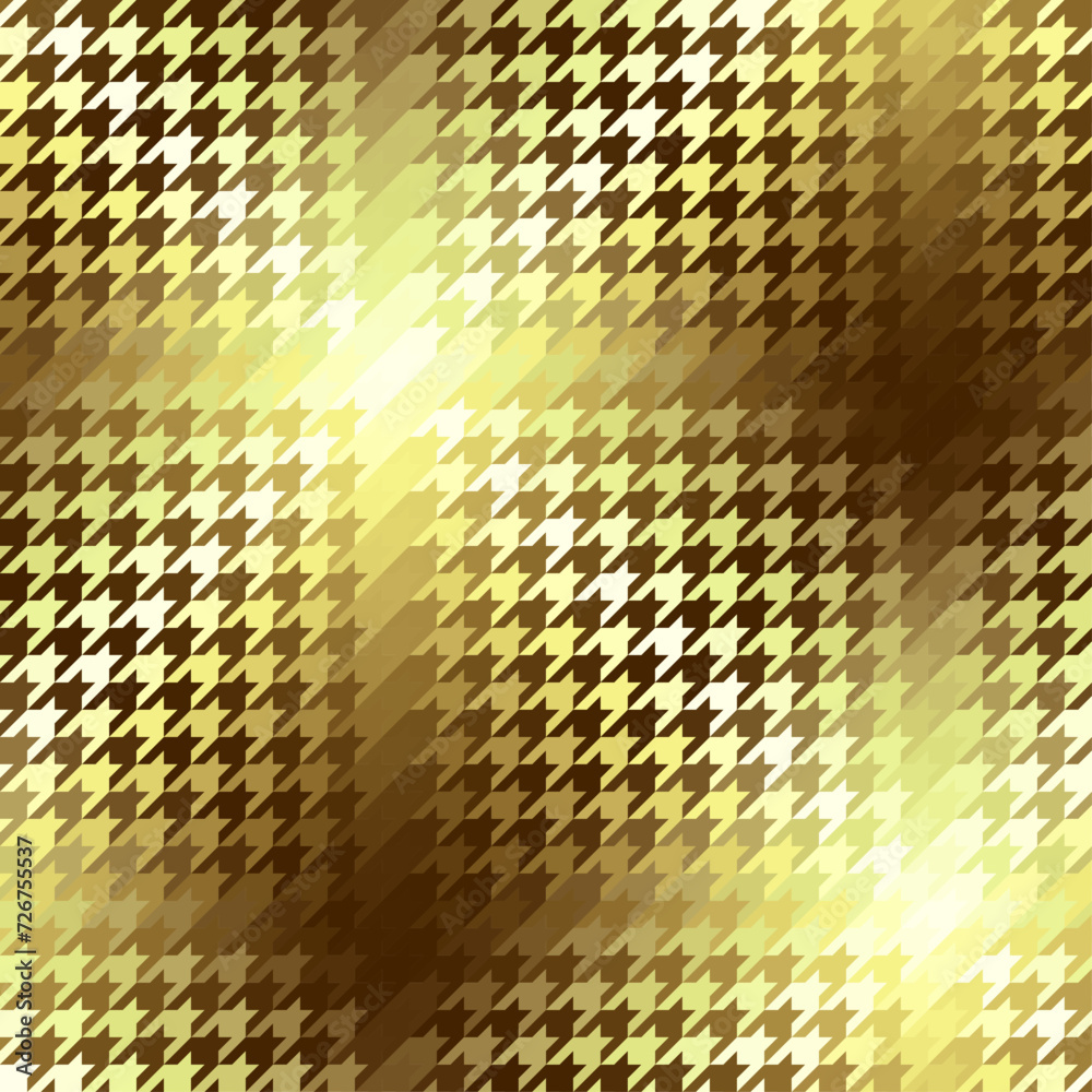 Leinwandbilder diagonal gold plaid pattern. small houndst-ooth pattern. vector seamless image.