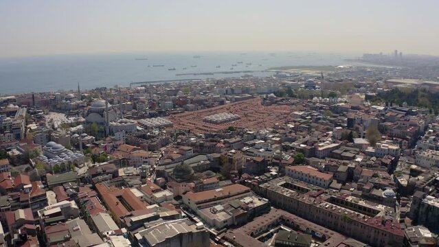 grand bazaar aerial istanbul, rooftops, top down angle, jk01