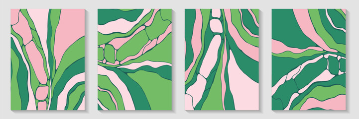 Fluid marble texture backdrop design collection. Trendy posters. Flow splash booklet cover page