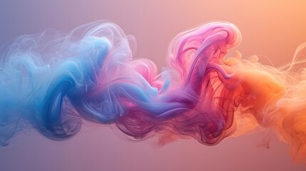 Fototapeta premium a group of colorful smokes on a pink and blue background with the colors of the rainbow in the middle of the image.