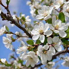 Obraz premium Branch of a tree white blossoms spring
