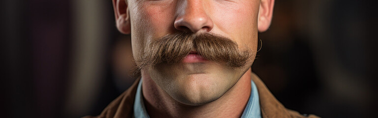 Naklejka premium Close-up male moustache, poster for barbershop, ads for men's grooming products