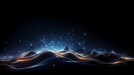 Fototapeta premium Digital technology particles abstract background, abstract analysis visualization