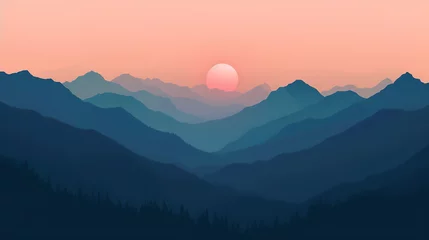 Fototapeten minimalistic mountains desktop background © Nate