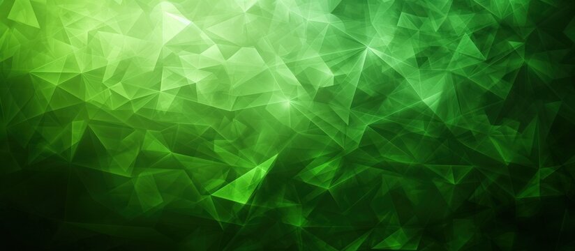 Green polygonal abstract background. AI generated image