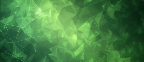 Obraz premium Green polygonal abstract background. AI generated image