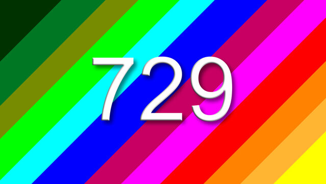 729 colorful rainbow background year number