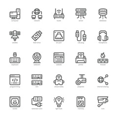 Computer Network icon pack for your website, mobile, presentation, and logo design. Computer Network icon outline design. Vector graphics illustration and editable stroke.