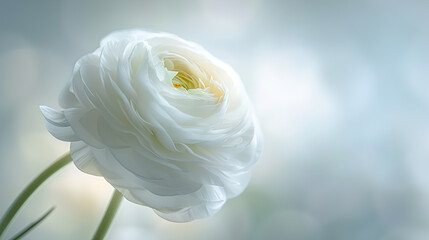 Set with beautiful spring ranunculus Flowers on Background. Banner design. Illustration for Albums, notebooks. Web banner. greeting card with Copy Space