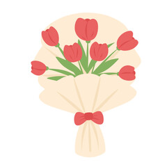 Flat design bouquet flowers hand drawn