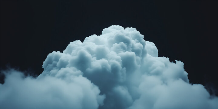 Monolithic Cumulus Clouds Against a Dark Sky