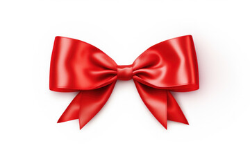 Fototapeta premium Elegant satin bow made out of a ribbon, creating a festive touch for Christmas.