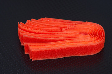 red Velcro type slim band  velvet ,detail   