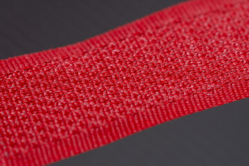 red Velcro type slim band  velvet ,detail   