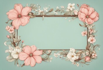 Flower frame with writing space in center.