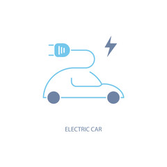 electric car concept line icon. Simple element illustration. electric car concept outline symbol design.