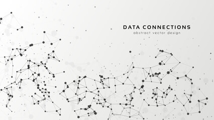 Abstract mesh vector background. Futuristic technology style card. Lines, point, planes in 3d space.