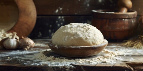 Fototapeta premium Bread dough on table with natural light