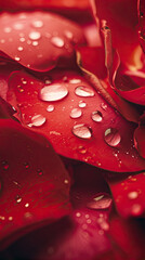red rose petals with water drops 