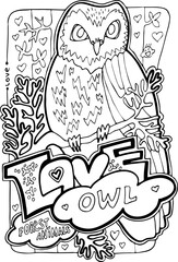 Wild forest animals colouring book vector pages collection for adults and children for relaxation and antistress. Hand drawn line illustration. Cartoon style character drawing.