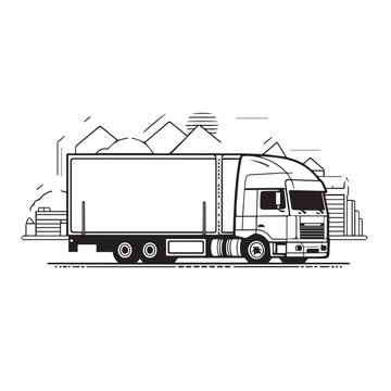 Logistics in cartoon, doodle style. Image for t shirt. Isolated 2d vector illustration in logo, icon, sketch style, Eps 10. AI Generative