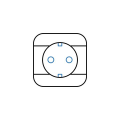 socket concept line icon. Simple element illustration. socket concept outline symbol design.