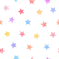 Colorful stars pattern. Simple seamless print for kids. Nursery design - 726770540