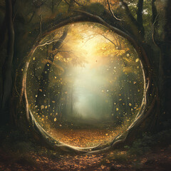 Enchanted Forest Portal with Magical Focus - obrazy, fototapety, plakaty