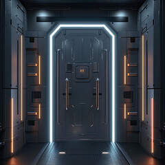 Futuristic Spaceship Airlock Door