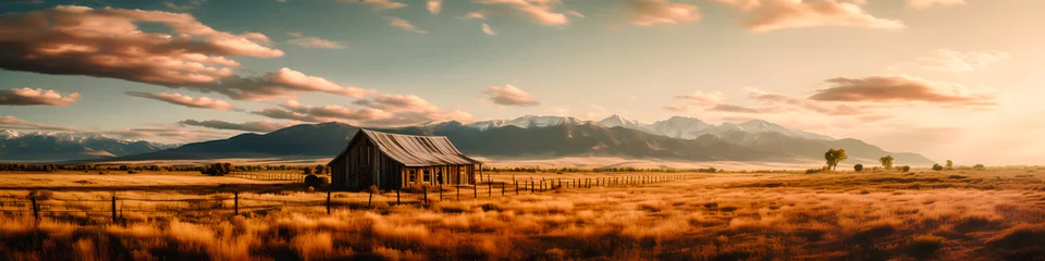Fototapeten Panorama, paysage au coucher du soleil © Concept Photo Studio
